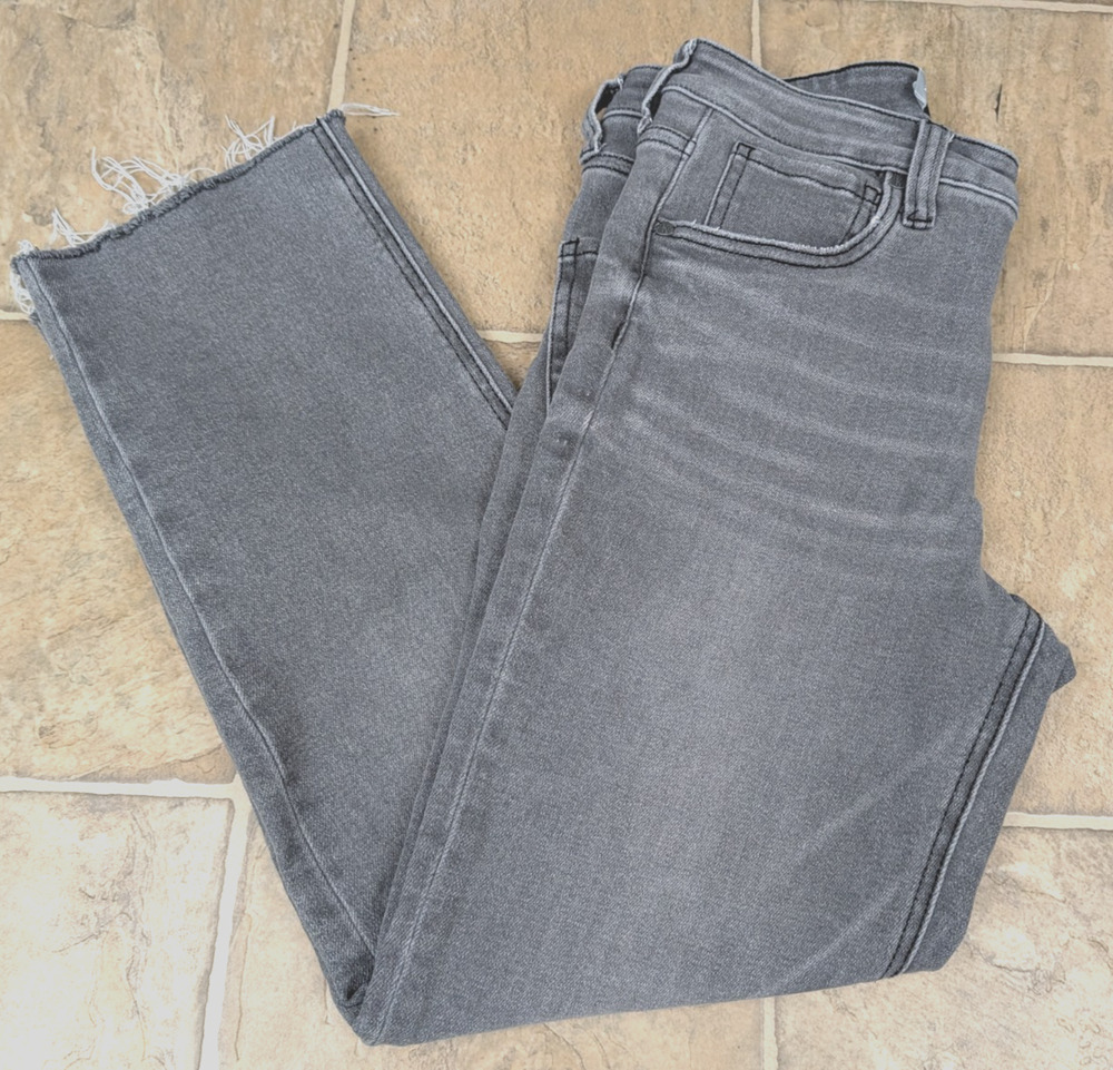 Kut From The Kloth Jeans sz 2 Cropped Capri distressed raw hems stretchy 2104